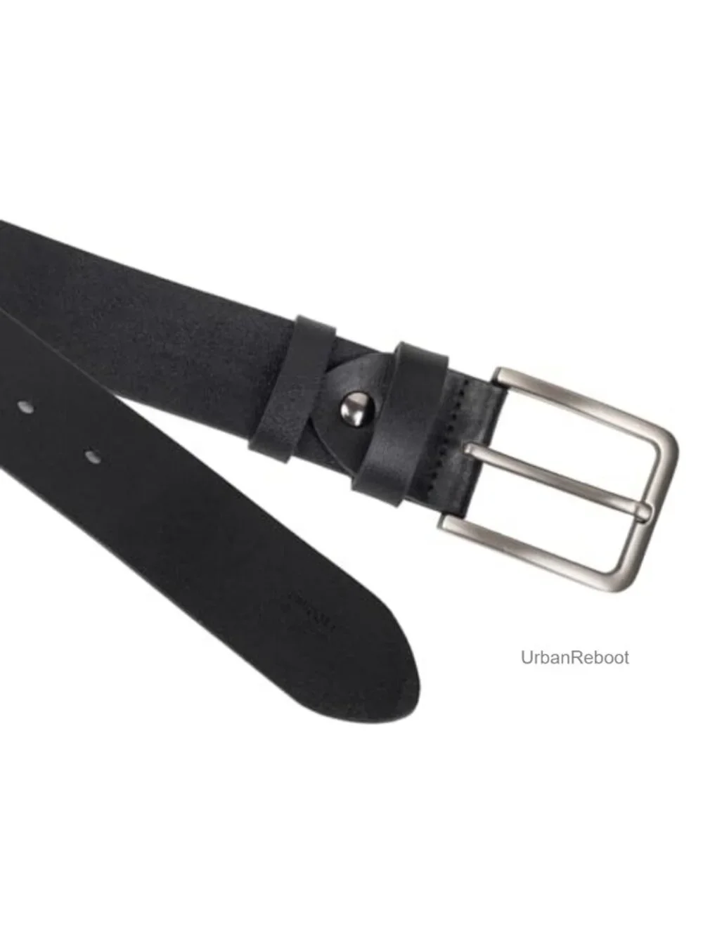 Men's Genuine Leather Casual Belt, Classic Metal Buckle, Everyday Waist Strap